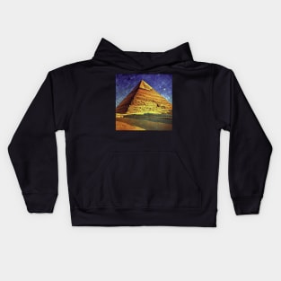 Pyramid of Egypt, Vincent van Gogh style, oil on canvas Kids Hoodie